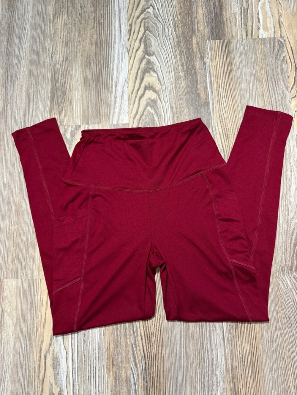 Women’s Zenana High-Waist Leggings - Burgundy, size Medium